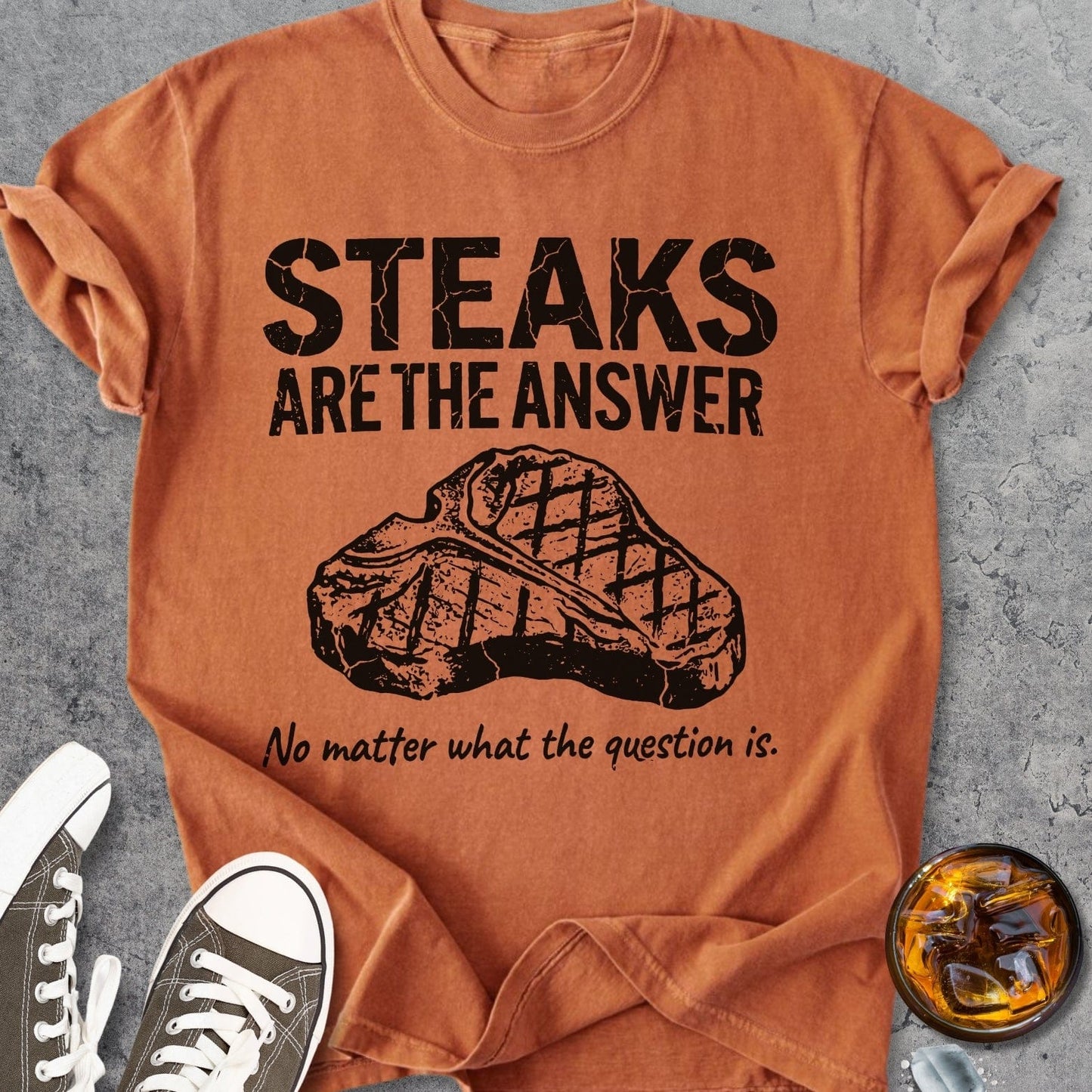 Steaks Are The Answer - Vintage Heavyweight Tee