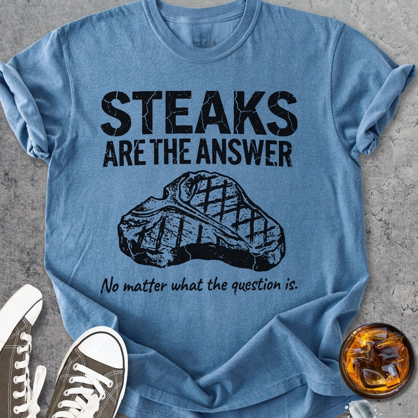 Steaks Are The Answer - Vintage Heavyweight Tee