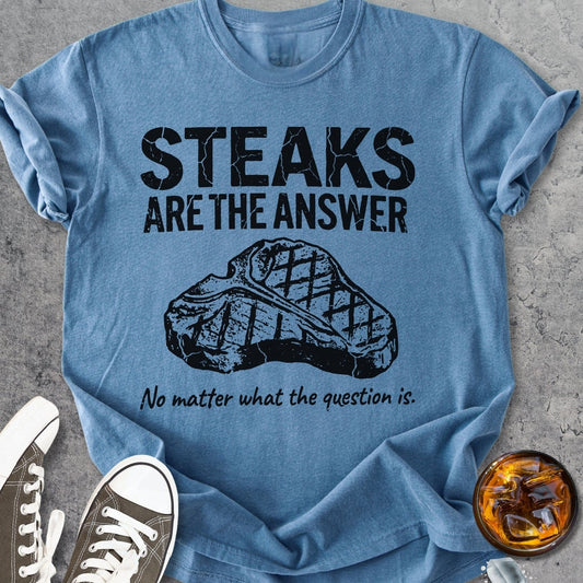 Steaks Are The Answer - Vintage Heavyweight Tee