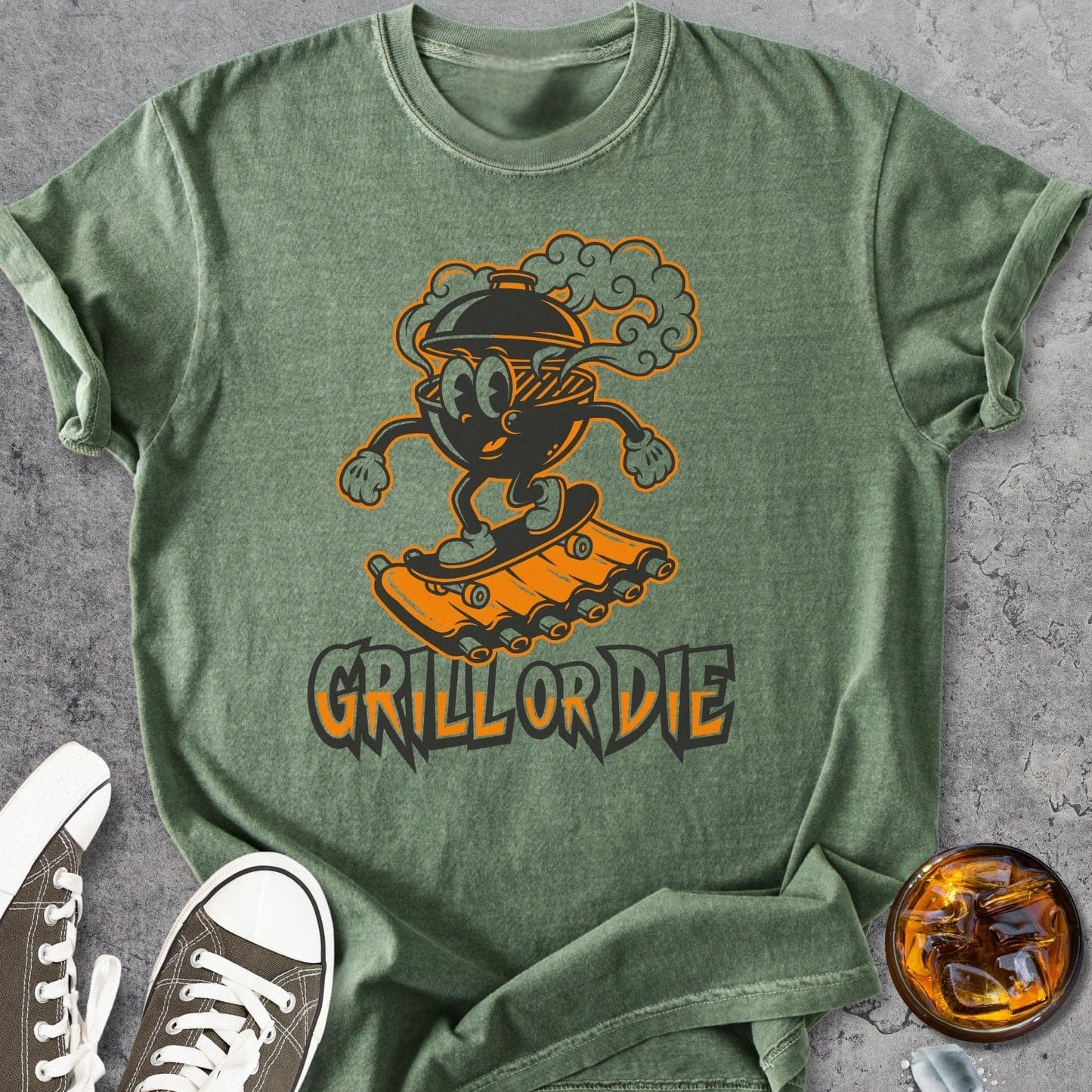 Grill Or Die - Vintage Heavyweight Tee