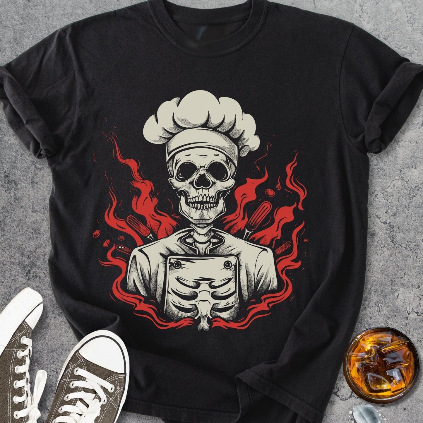 Grilling Skeleton - Vintage Heavyweight Tee