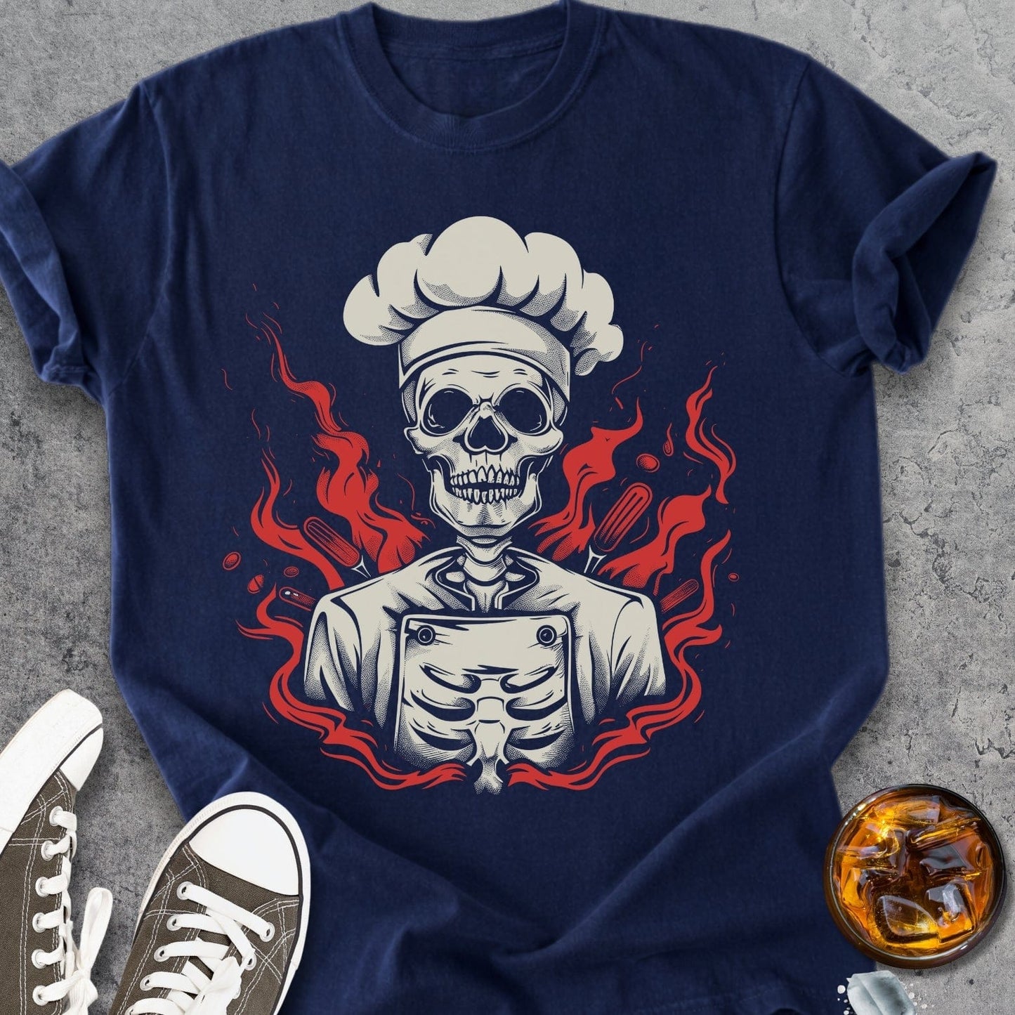 Grilling Skeleton - Vintage Heavyweight Tee