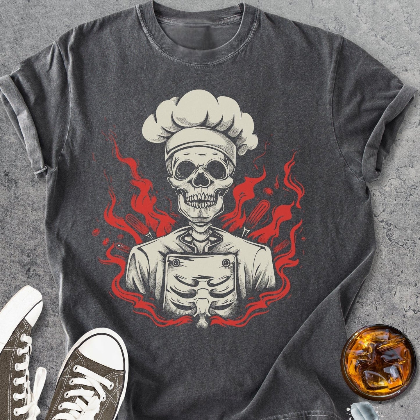 Grilling Skeleton - Vintage Heavyweight Tee