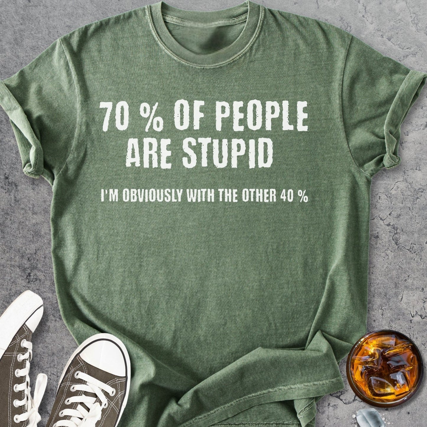 70% Of People Are Stupid - Vintage Heavyweight Tee