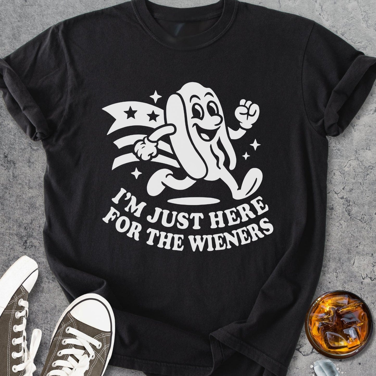 Here For The Wieners - Vintage Heavyweight Tee