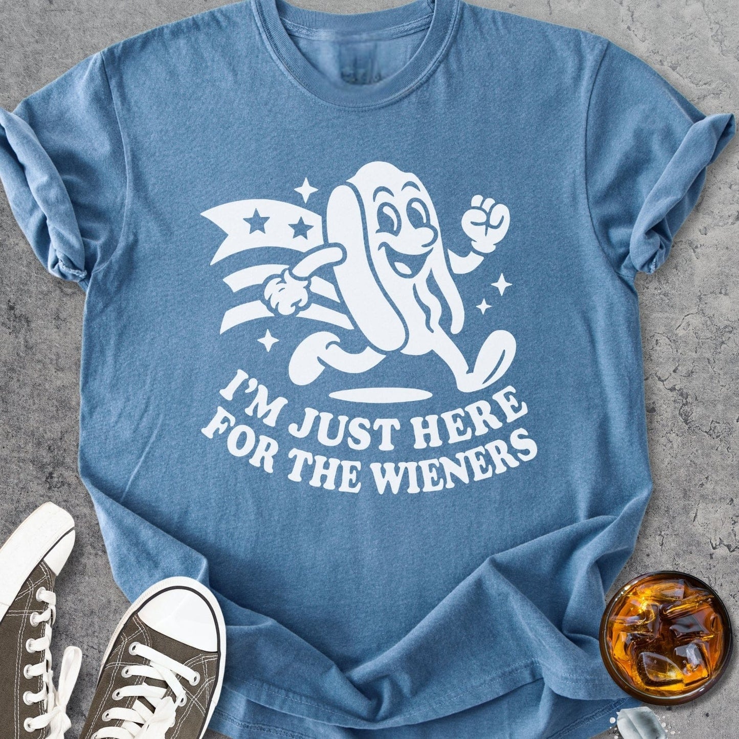 Here For The Wieners - Vintage Heavyweight Tee
