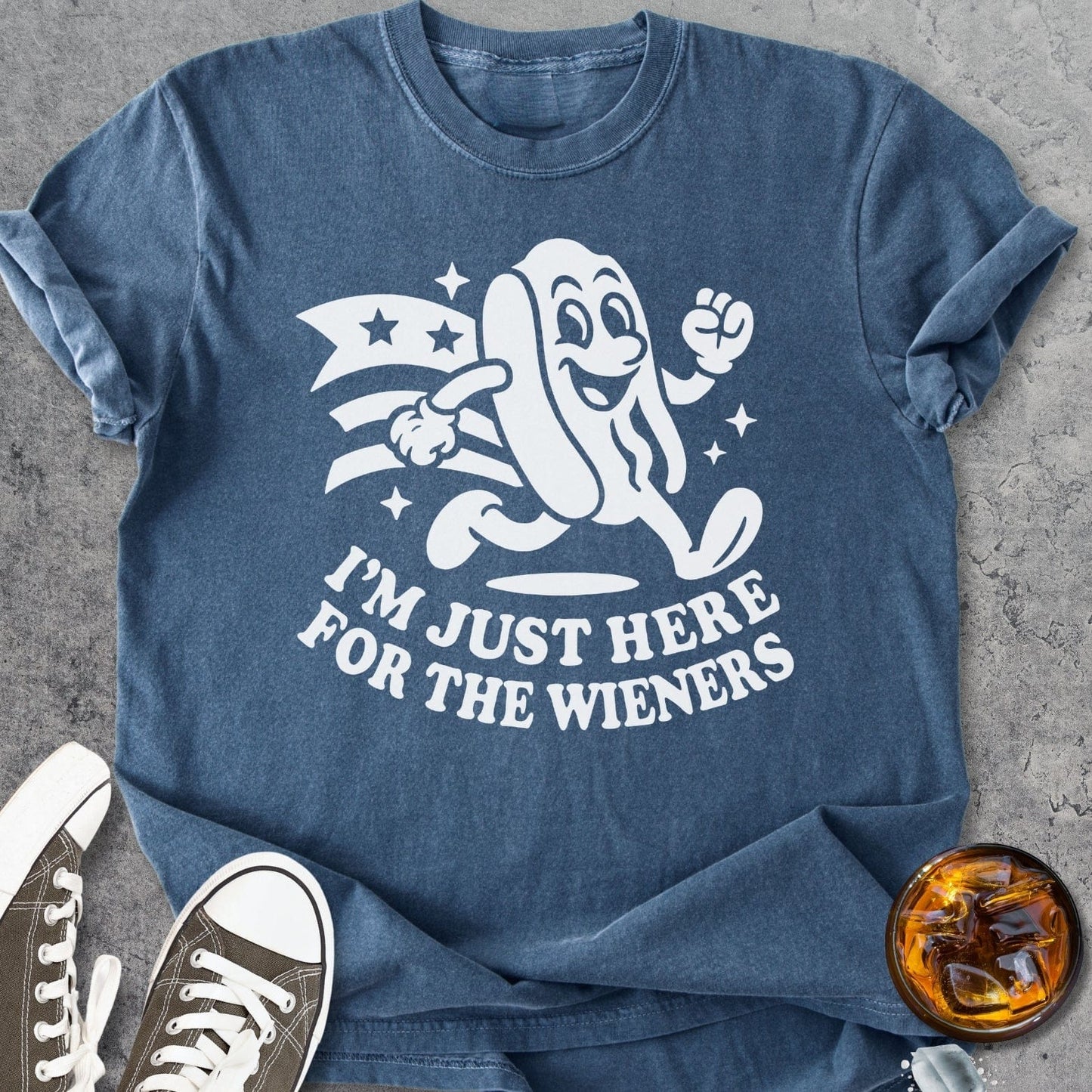 Here For The Wieners - Vintage Heavyweight Tee
