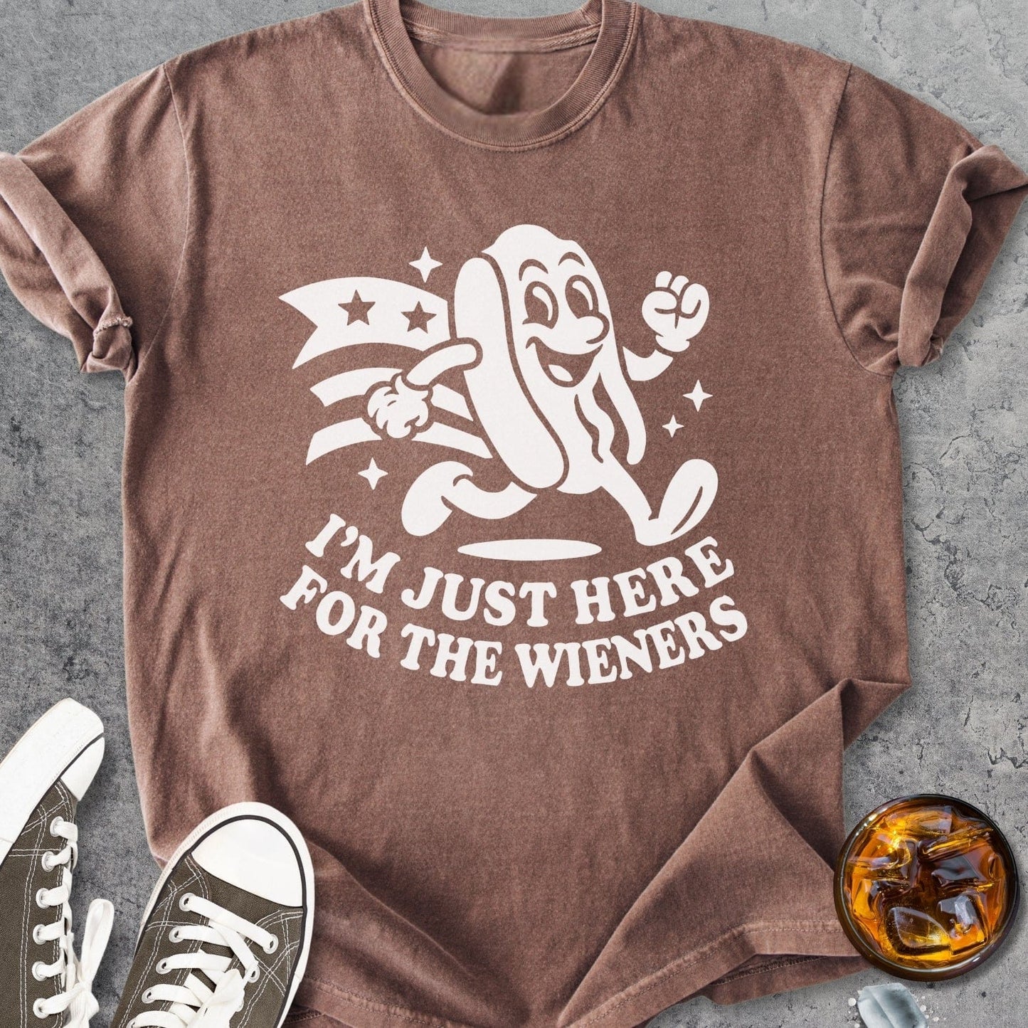Here For The Wieners - Vintage Heavyweight Tee