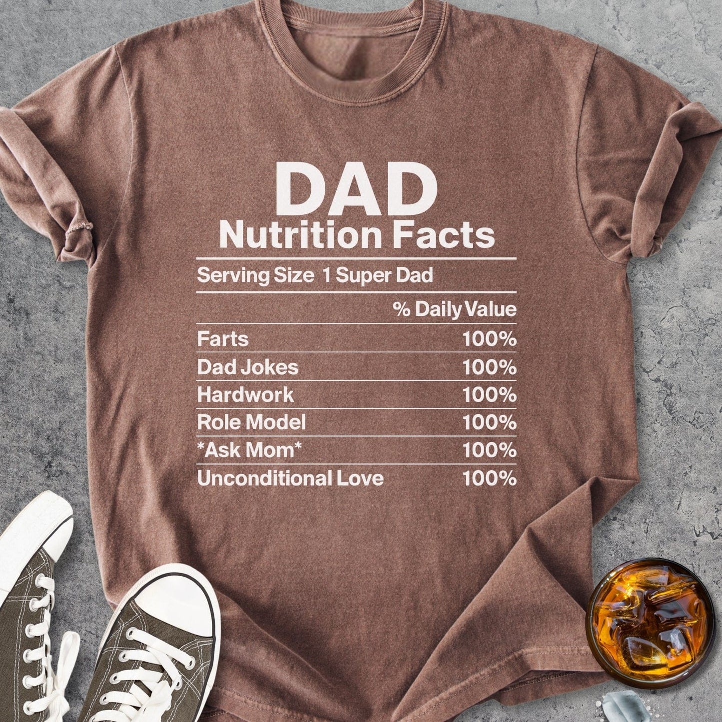 Dad Nutrition Facts - Vintage Heavyweight Tee
