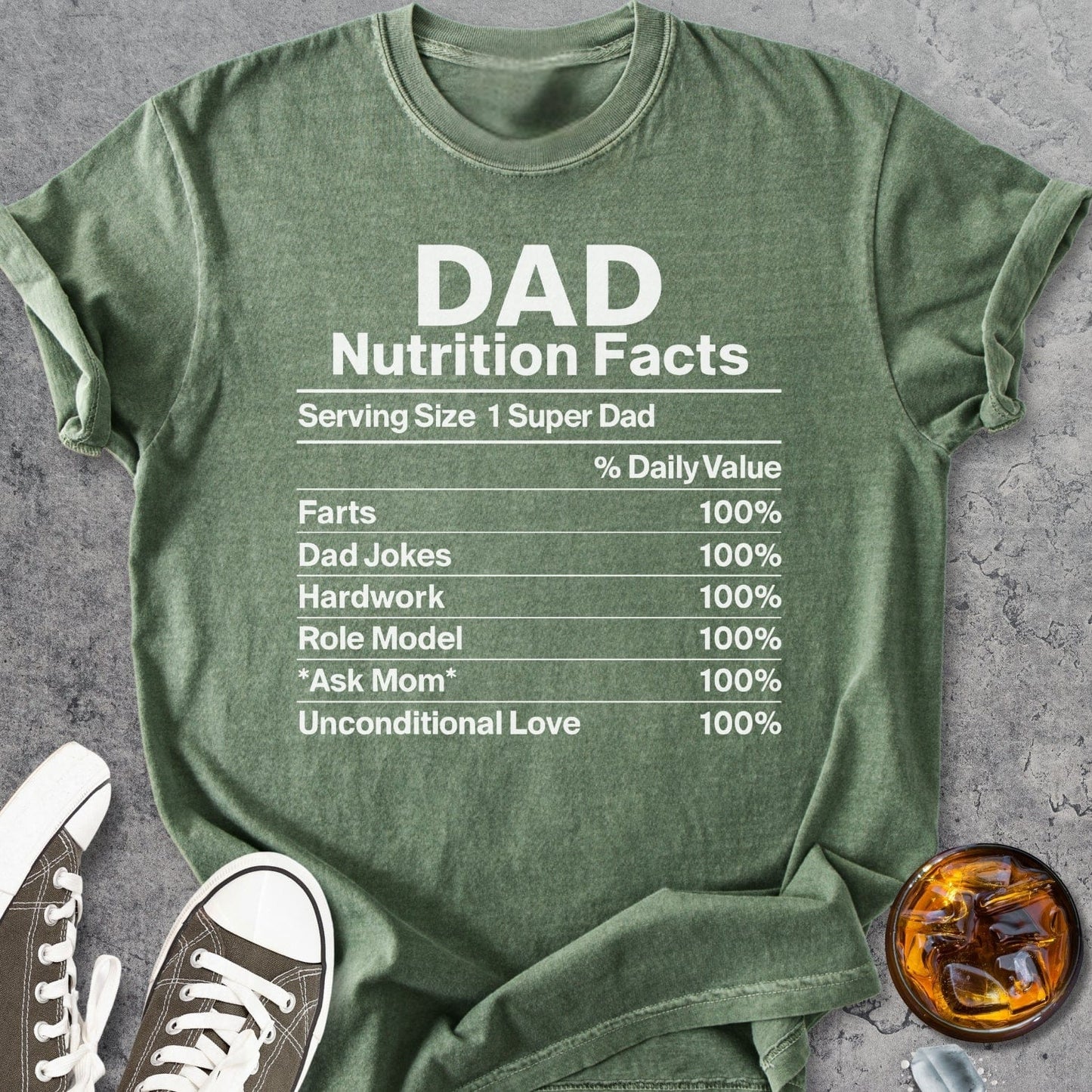 Dad Nutrition Facts - Vintage Heavyweight Tee