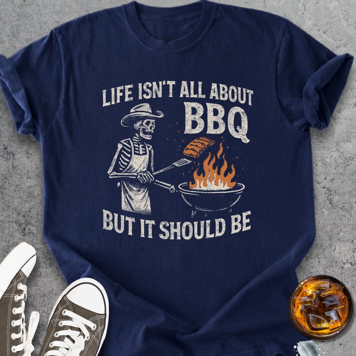 Skeleton Grillmaster - Vintage Heavyweight Tee