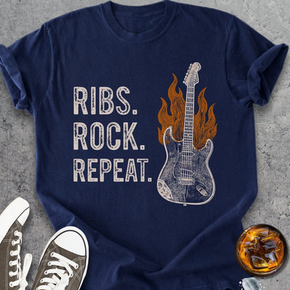 Ribs, Rock, Repeat - Vintage Heavyweight Tee
