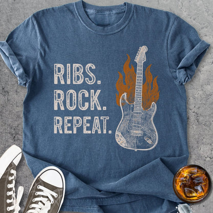 Ribs, Rock, Repeat - Vintage Heavyweight Tee