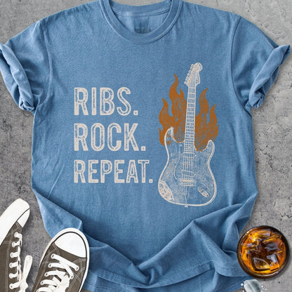 Ribs, Rock, Repeat - Vintage Heavyweight Tee