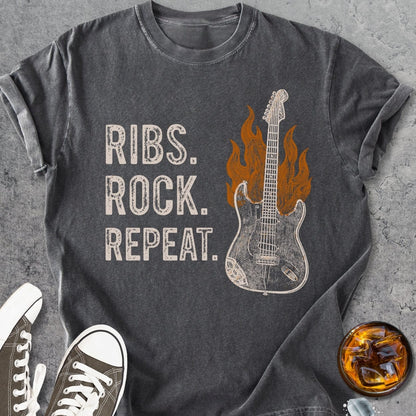 Ribs, Rock, Repeat - Vintage Heavyweight Tee
