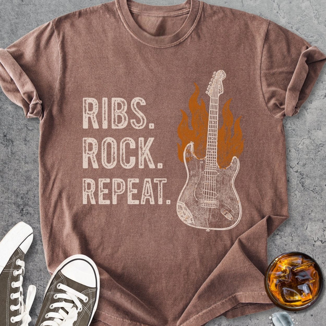 Ribs, Rock, Repeat - Vintage Heavyweight Tee