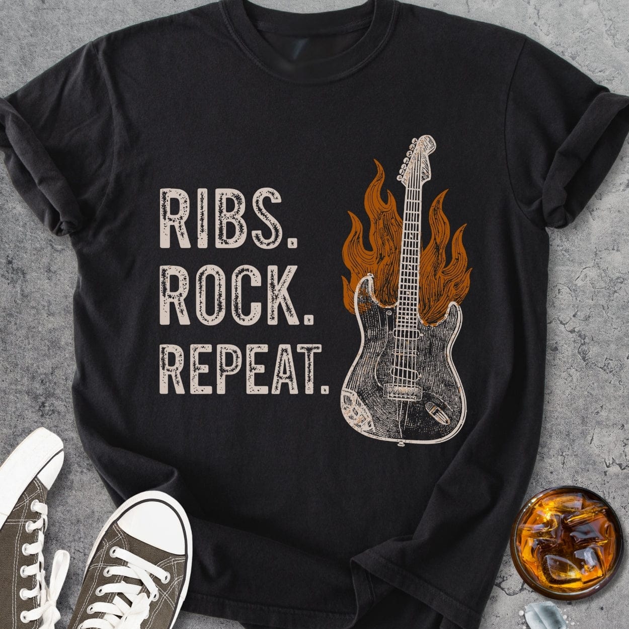 Ribs, Rock, Repeat - Vintage Heavyweight Tee