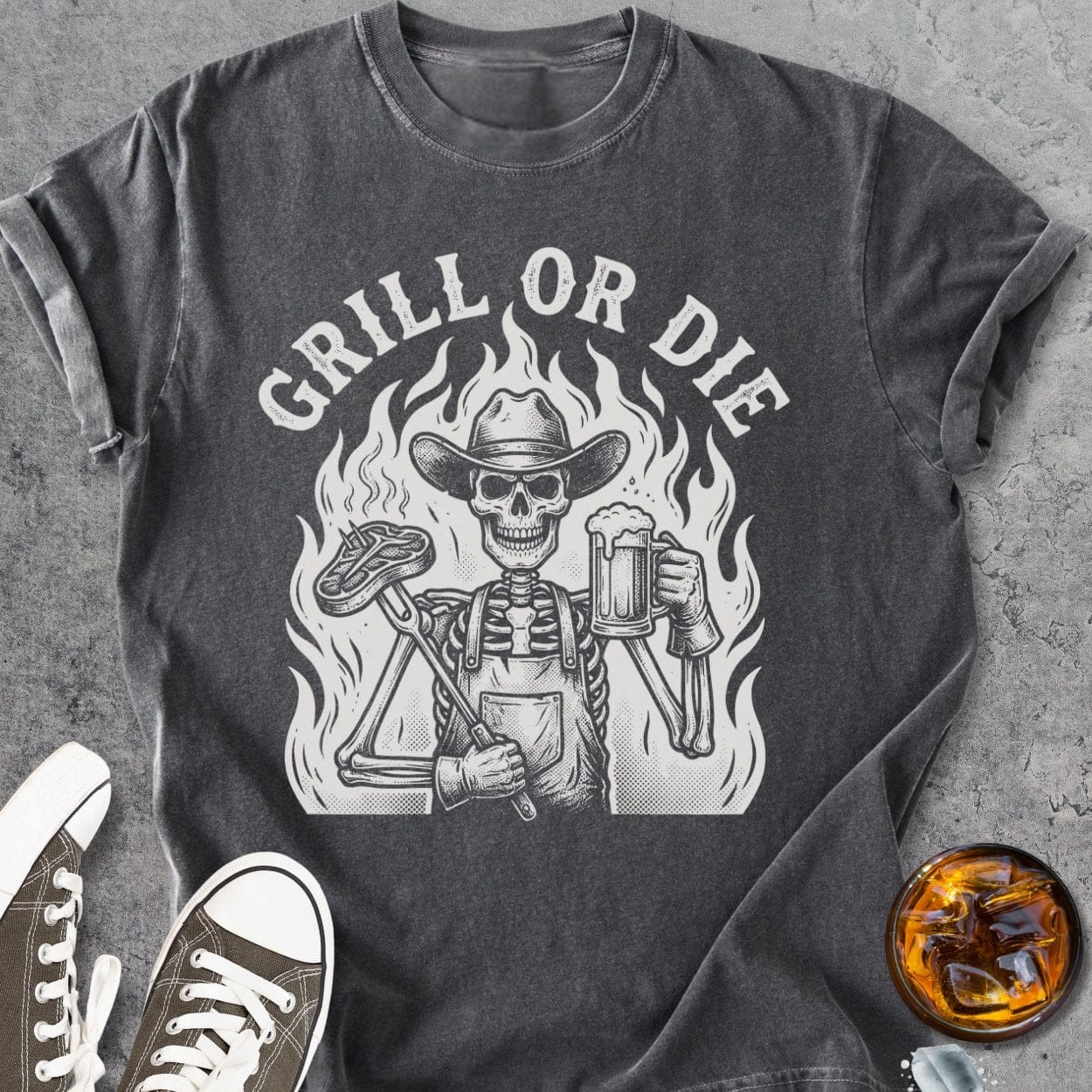 Grill Or Die - Vintage Heavyweight Tee