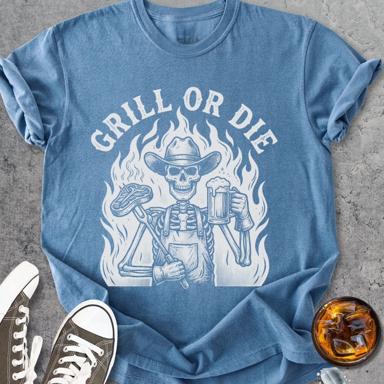 Grill Or Die - Vintage Heavyweight Tee