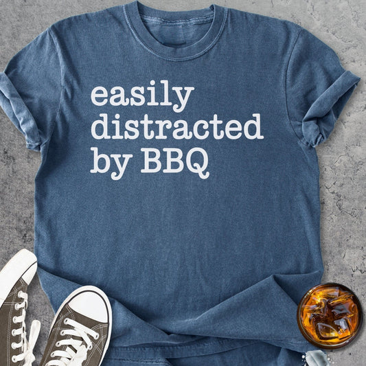 Easily Distracted By BBQ - Vintage Heavyweight Tee