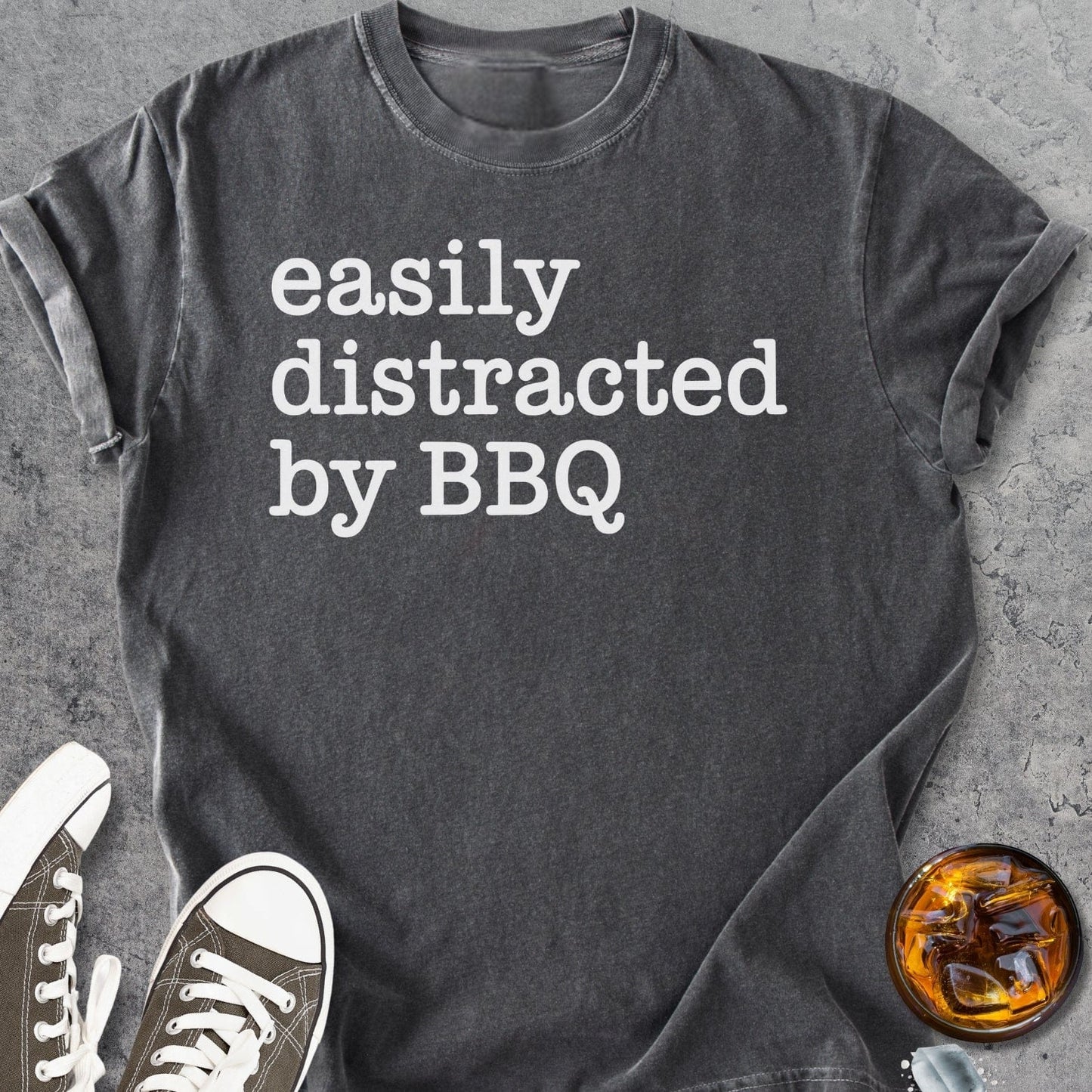 Easily Distracted By BBQ - Vintage Heavyweight Tee