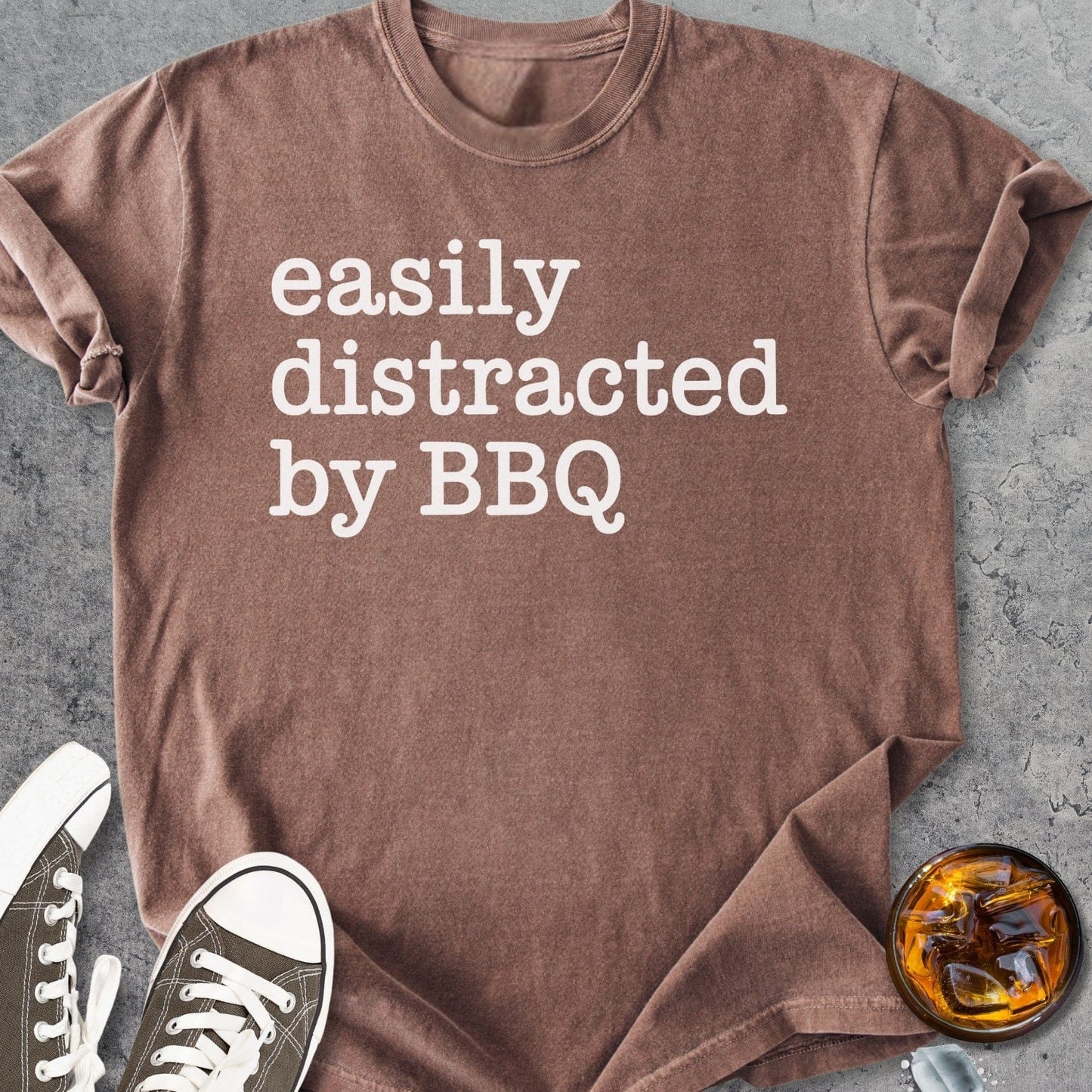 Easily Distracted By BBQ - Vintage Heavyweight Tee