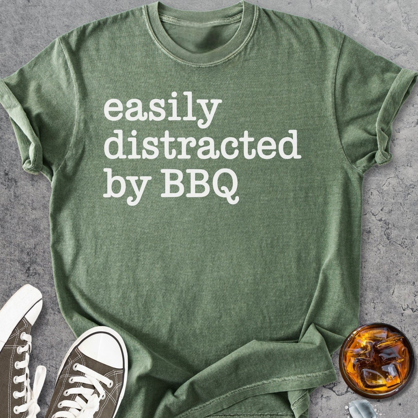 Easily Distracted By BBQ - Vintage Heavyweight Tee
