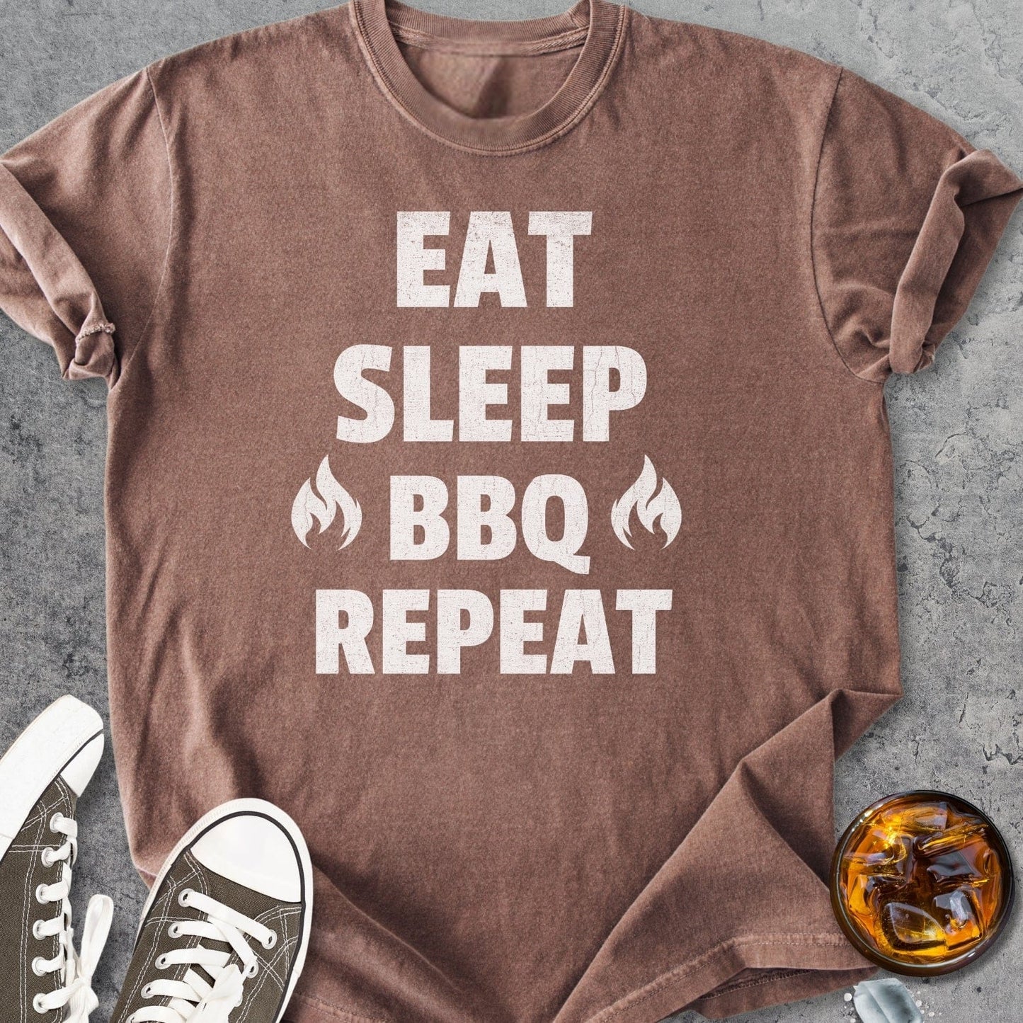 Eat Sleep BBQ Repeat - Vintage Heavyweight Tee