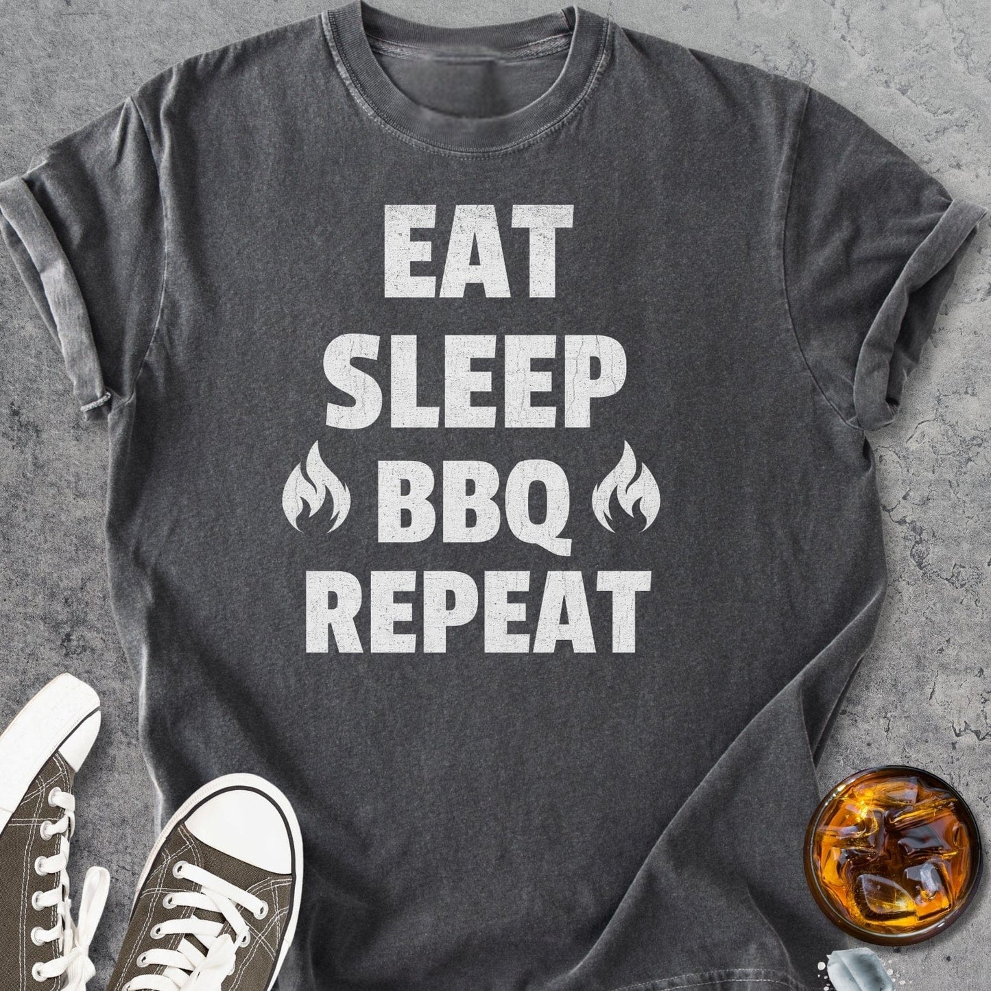Eat Sleep BBQ Repeat - Vintage Heavyweight Tee