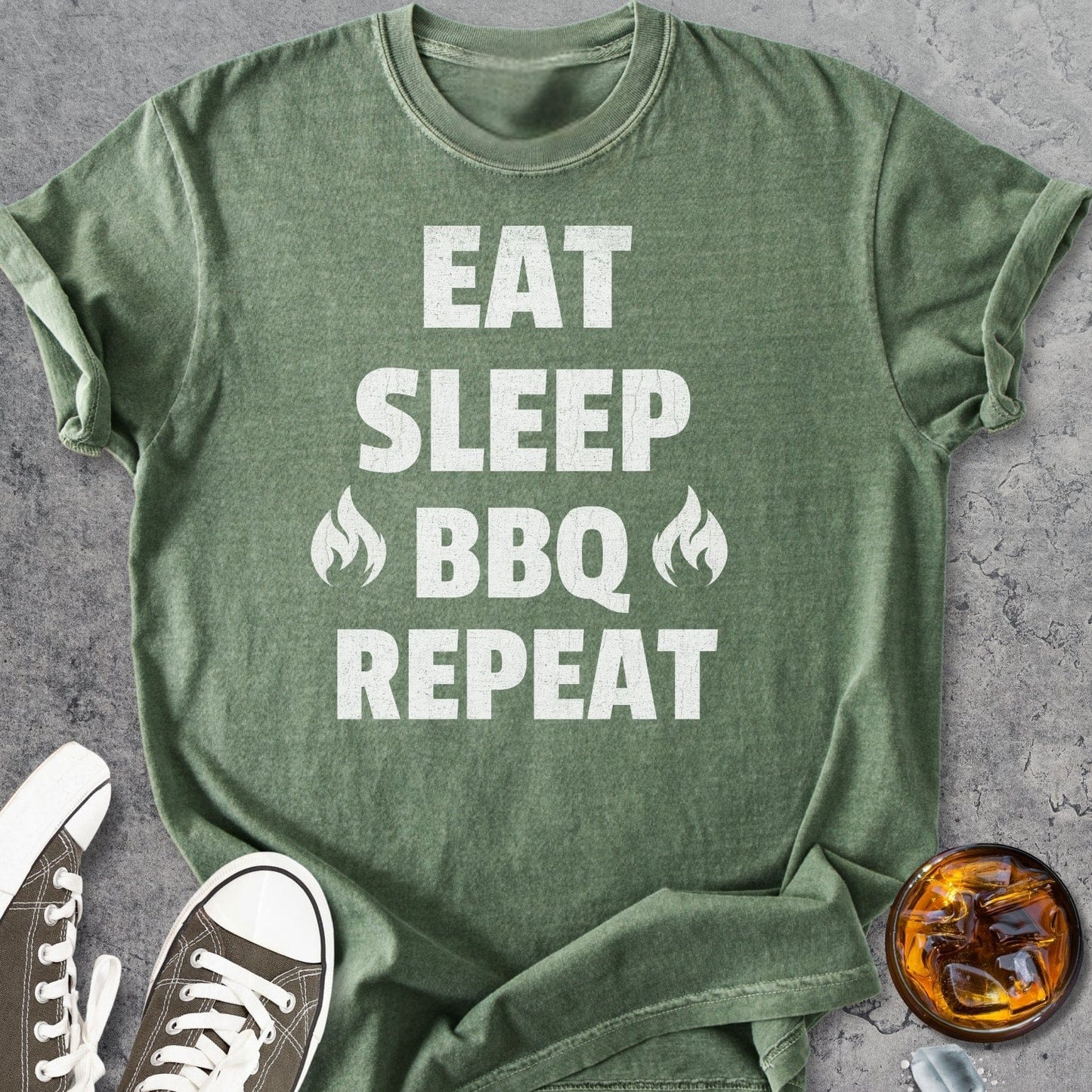 Eat Sleep BBQ Repeat - Vintage Heavyweight Tee