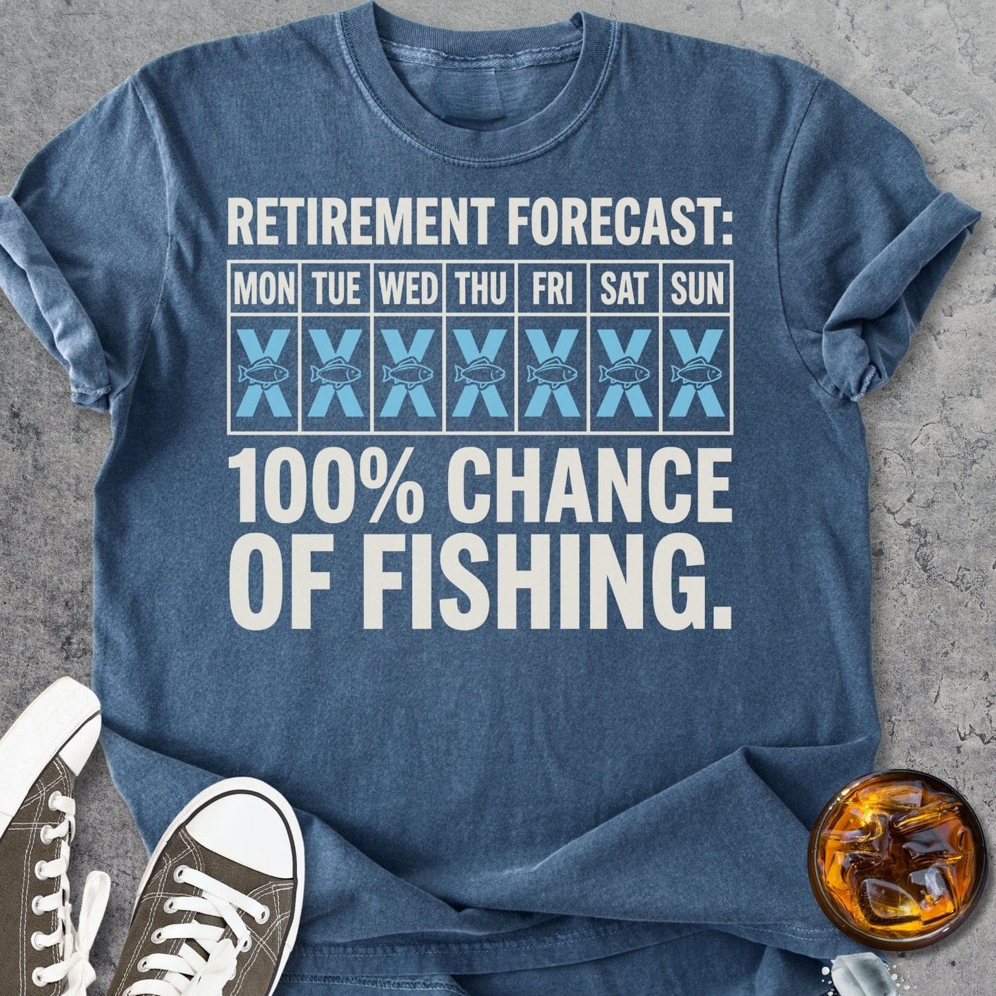 Retirement Forecast Fishing - Vintage Heavyweight Tee