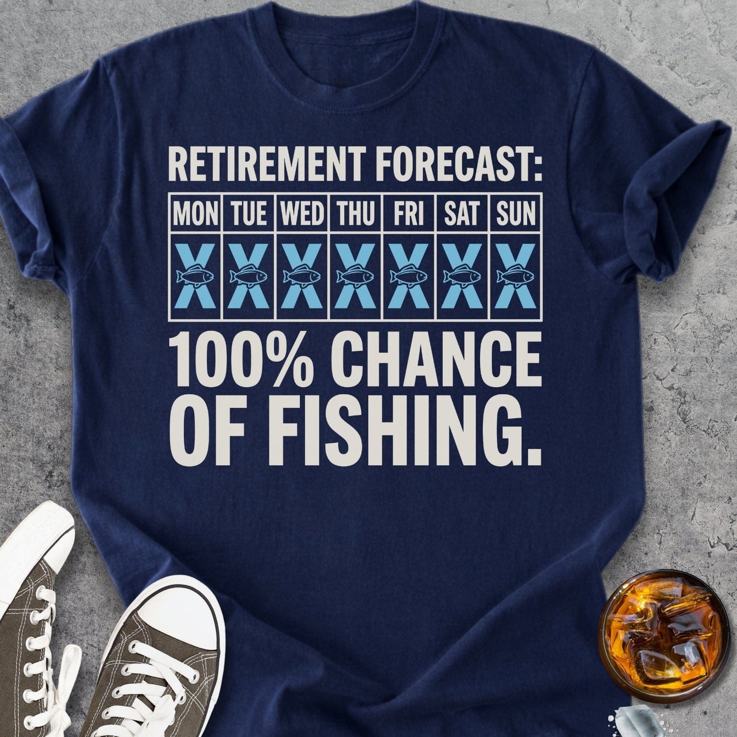 Retirement Forecast Fishing - Vintage Heavyweight Tee