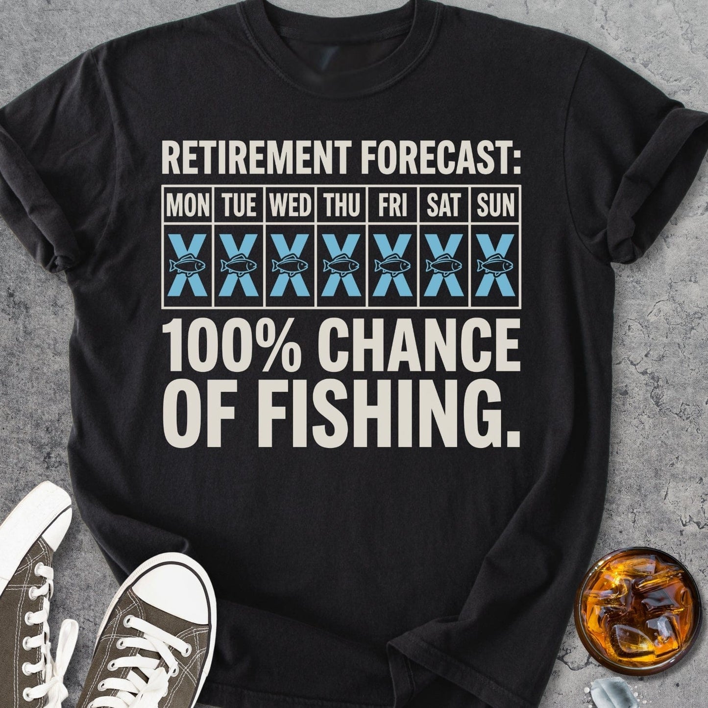 Retirement Forecast Fishing - Vintage Heavyweight Tee