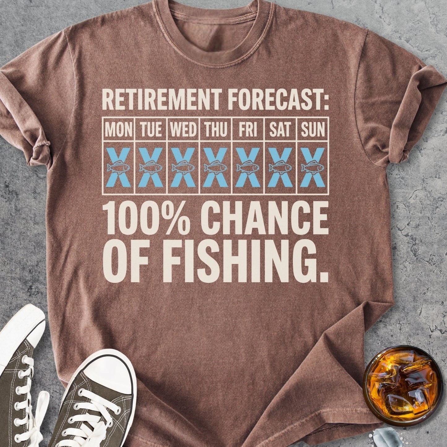 Retirement Forecast Fishing - Vintage Heavyweight Tee