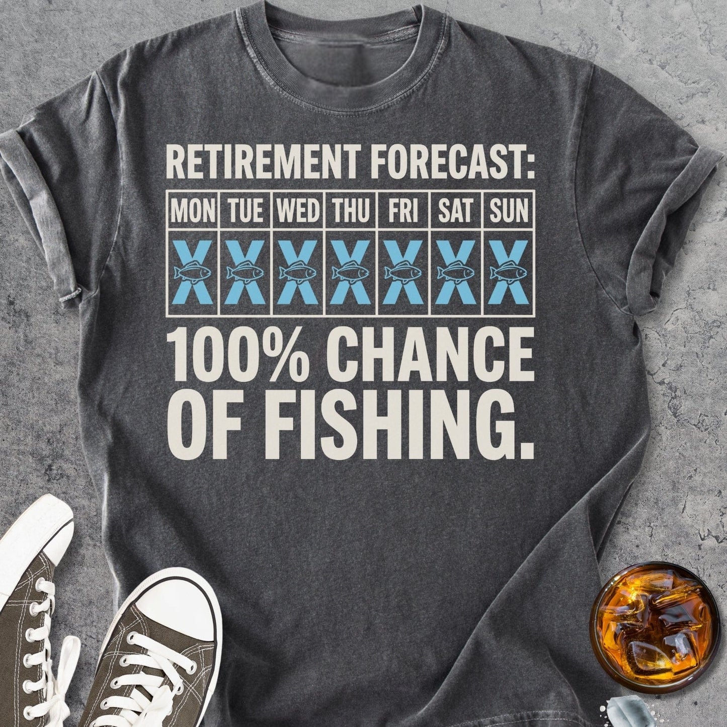 Retirement Forecast Fishing - Vintage Heavyweight Tee