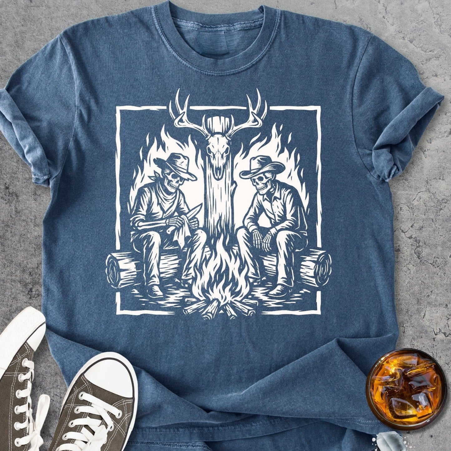 Hunting Buddies Skeleton - Vintage Heavyweight Tee