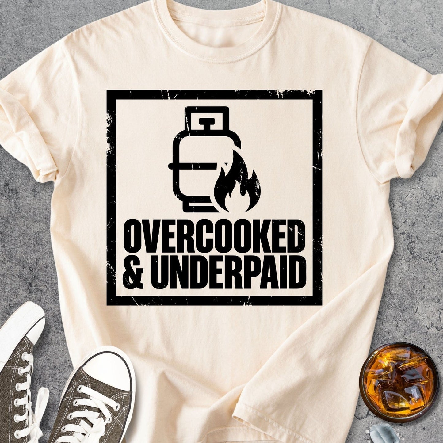 Overcooked And Underpaid - Vintage Heavyweight Tee