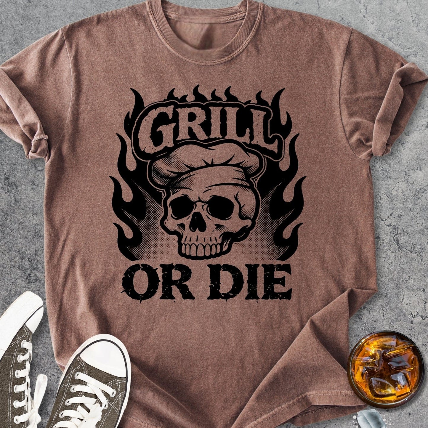 Grill Or Die - Vintage Heavyweight Tee