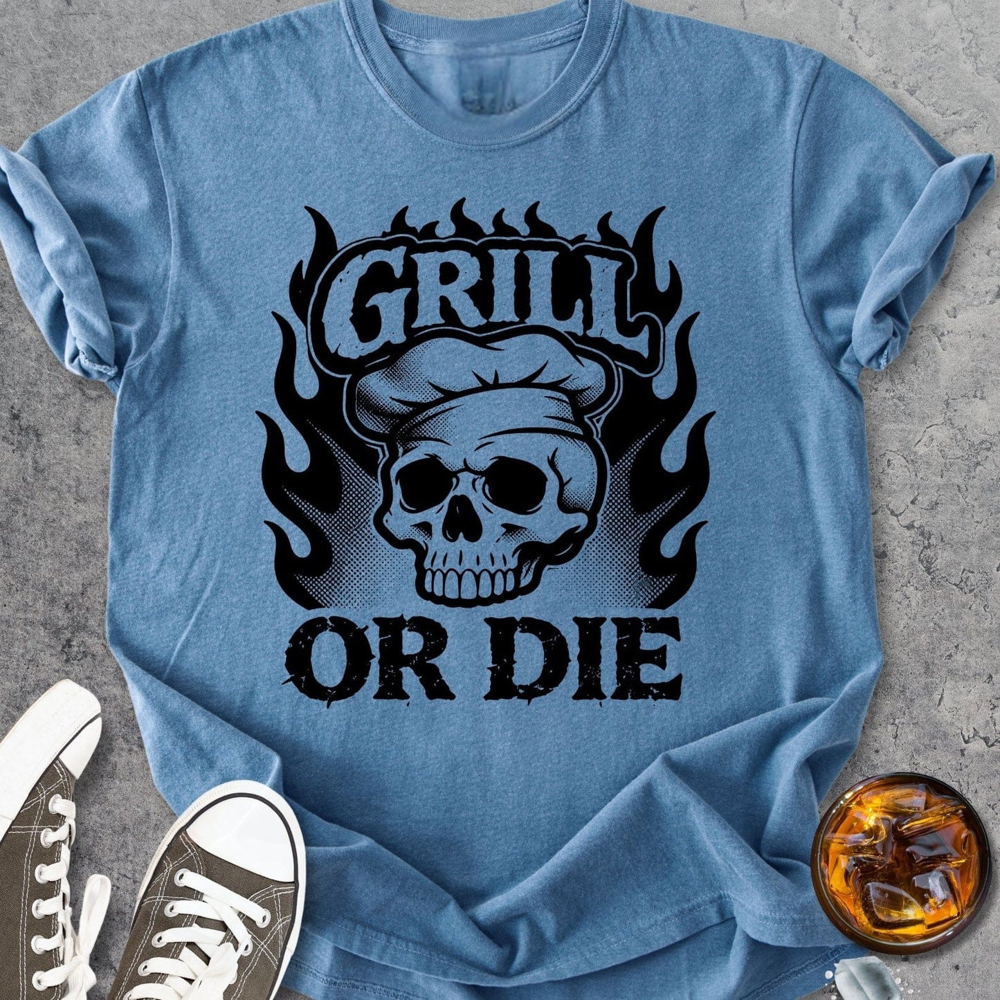 Grill Or Die - Vintage Heavyweight Tee