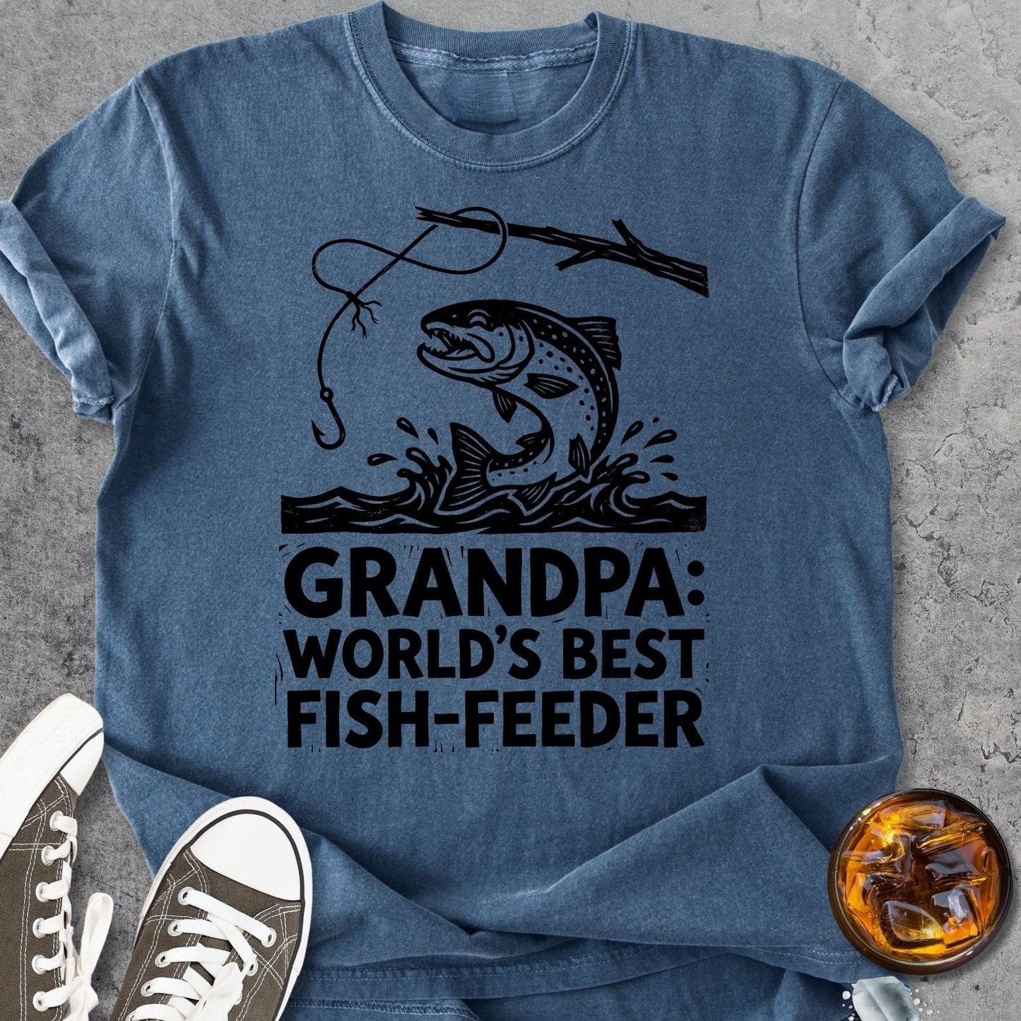 Grandpa Fish Feeder - Vintage Heavyweight Tee