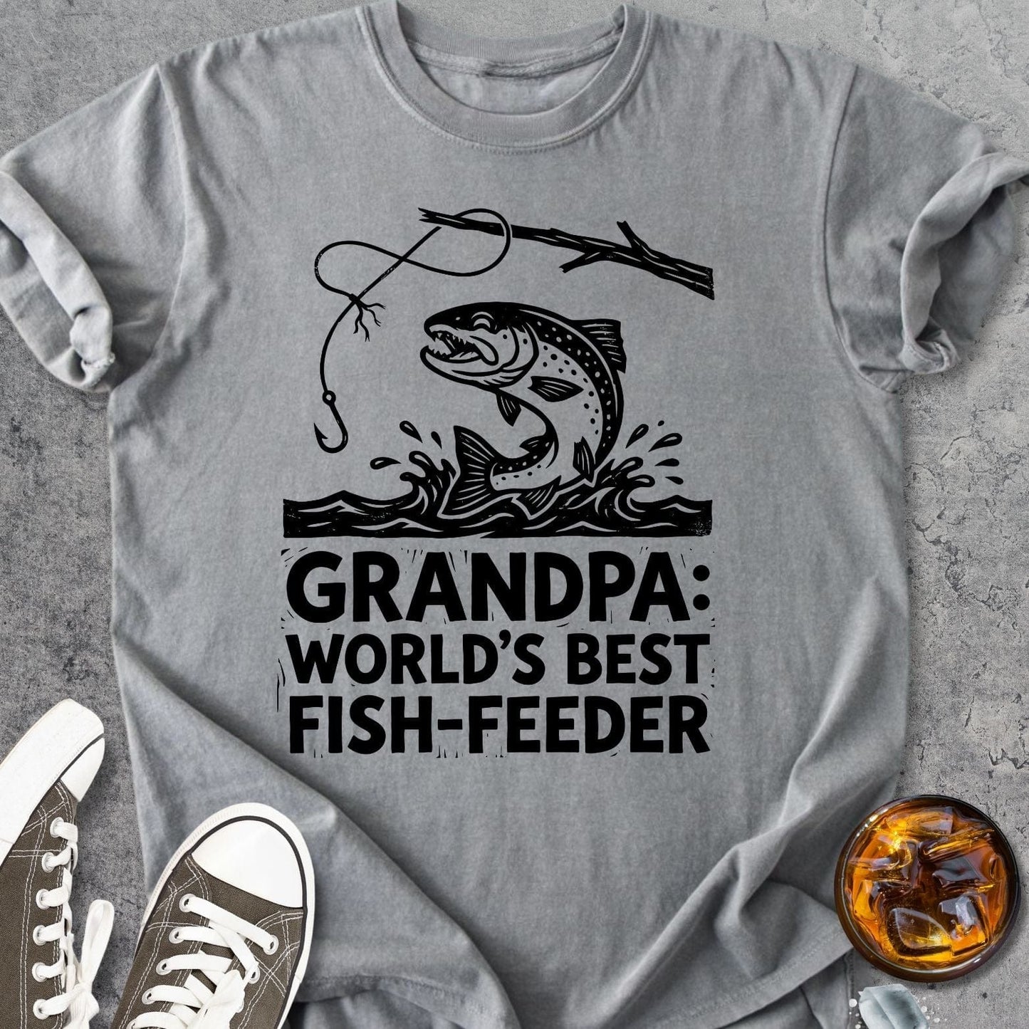 Grandpa Fish Feeder - Vintage Heavyweight Tee
