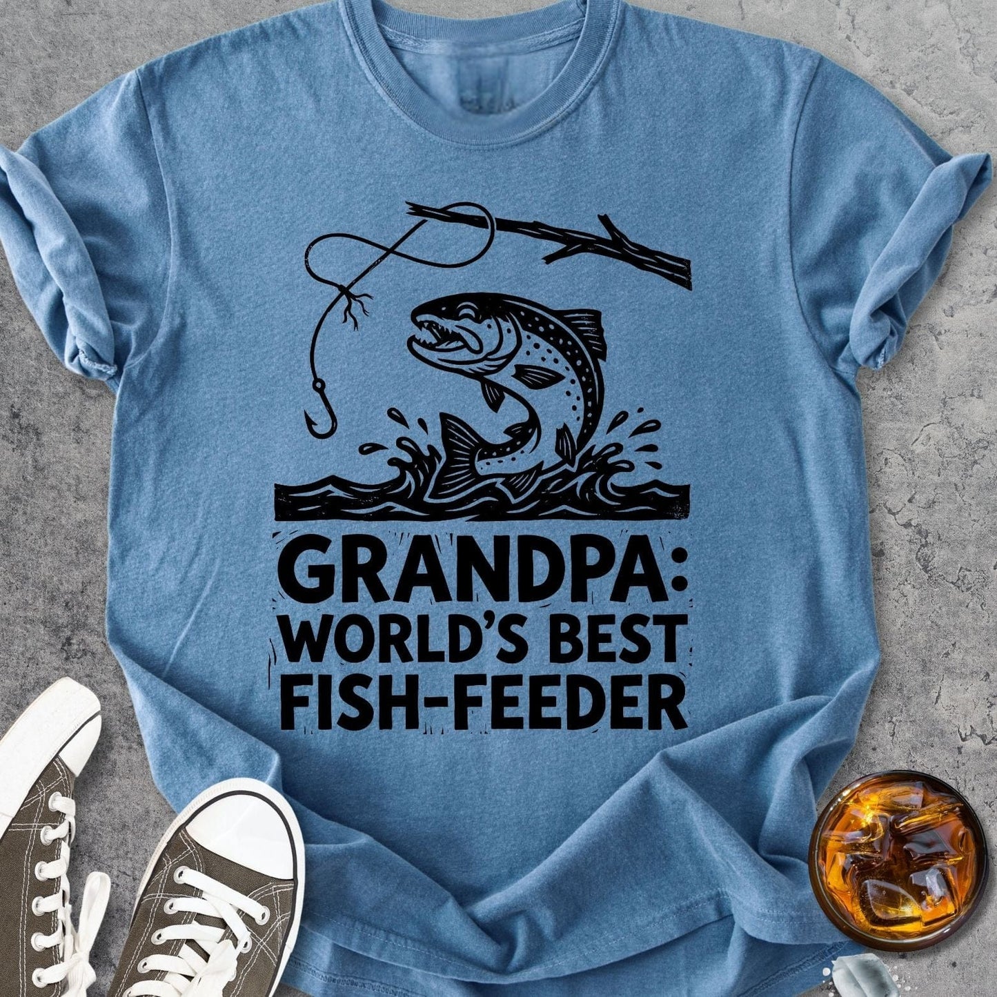 Grandpa Fish Feeder - Vintage Heavyweight Tee