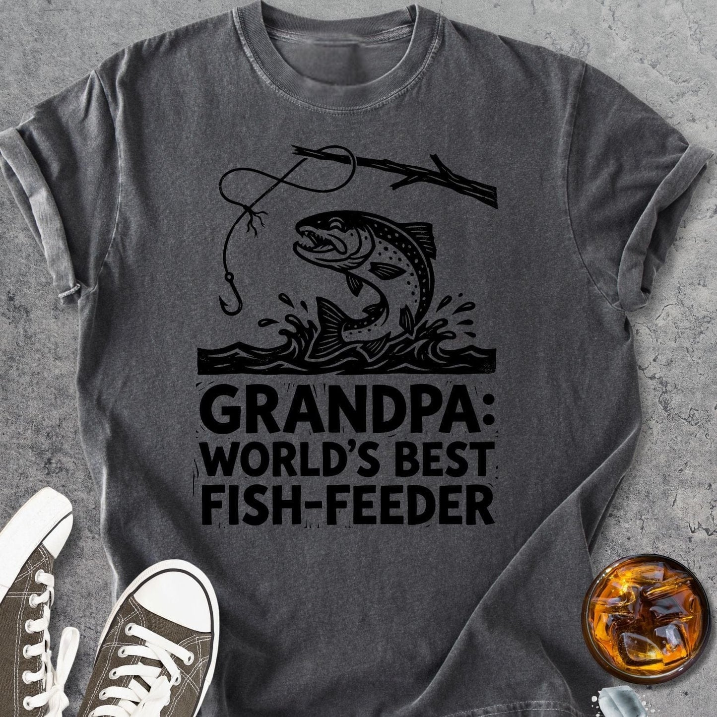 Grandpa Fish Feeder - Vintage Heavyweight Tee
