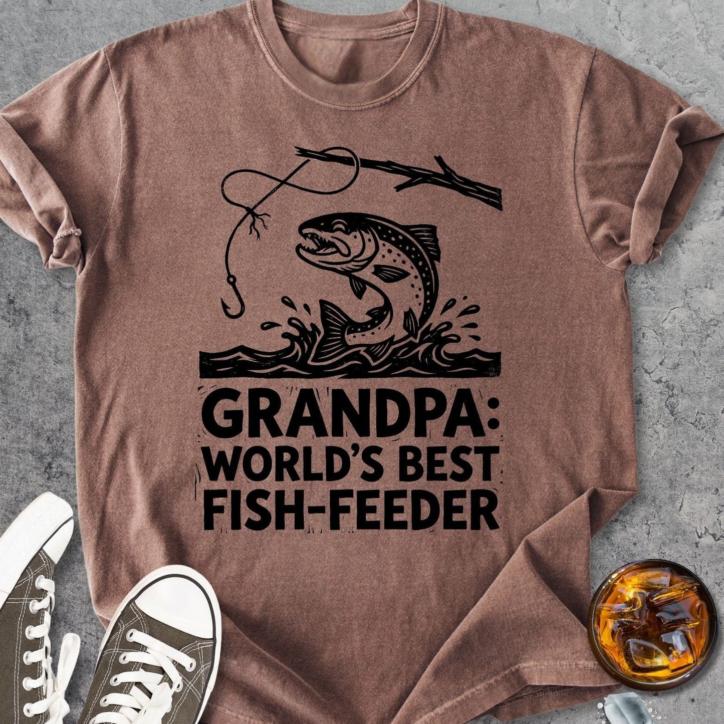 Grandpa Fish Feeder - Vintage Heavyweight Tee