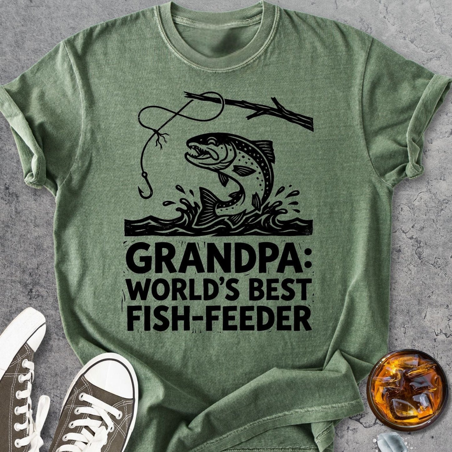 Grandpa Fish Feeder - Vintage Heavyweight Tee