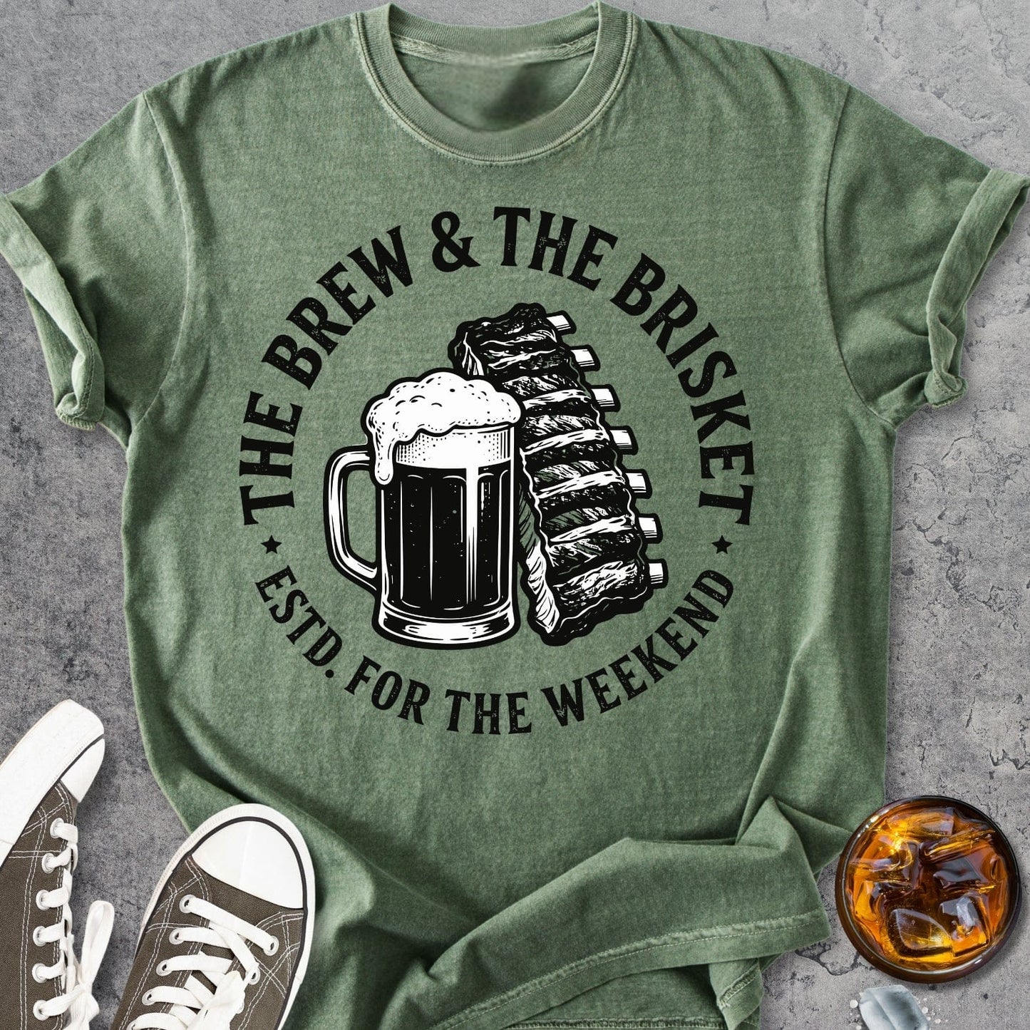 The Brew And The Brisket - Vintage Heavyweight Tee