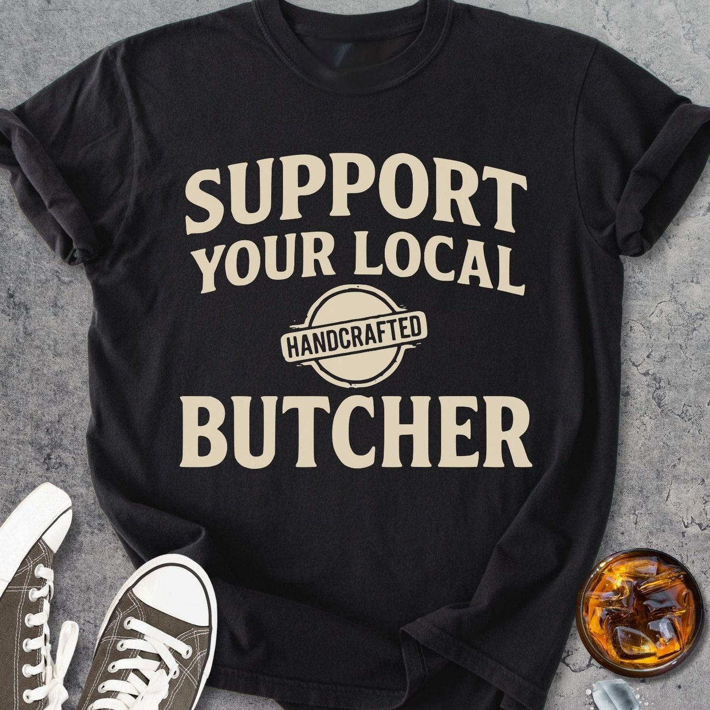Support Your Local Butcher - Vintage Heavyweight Tee