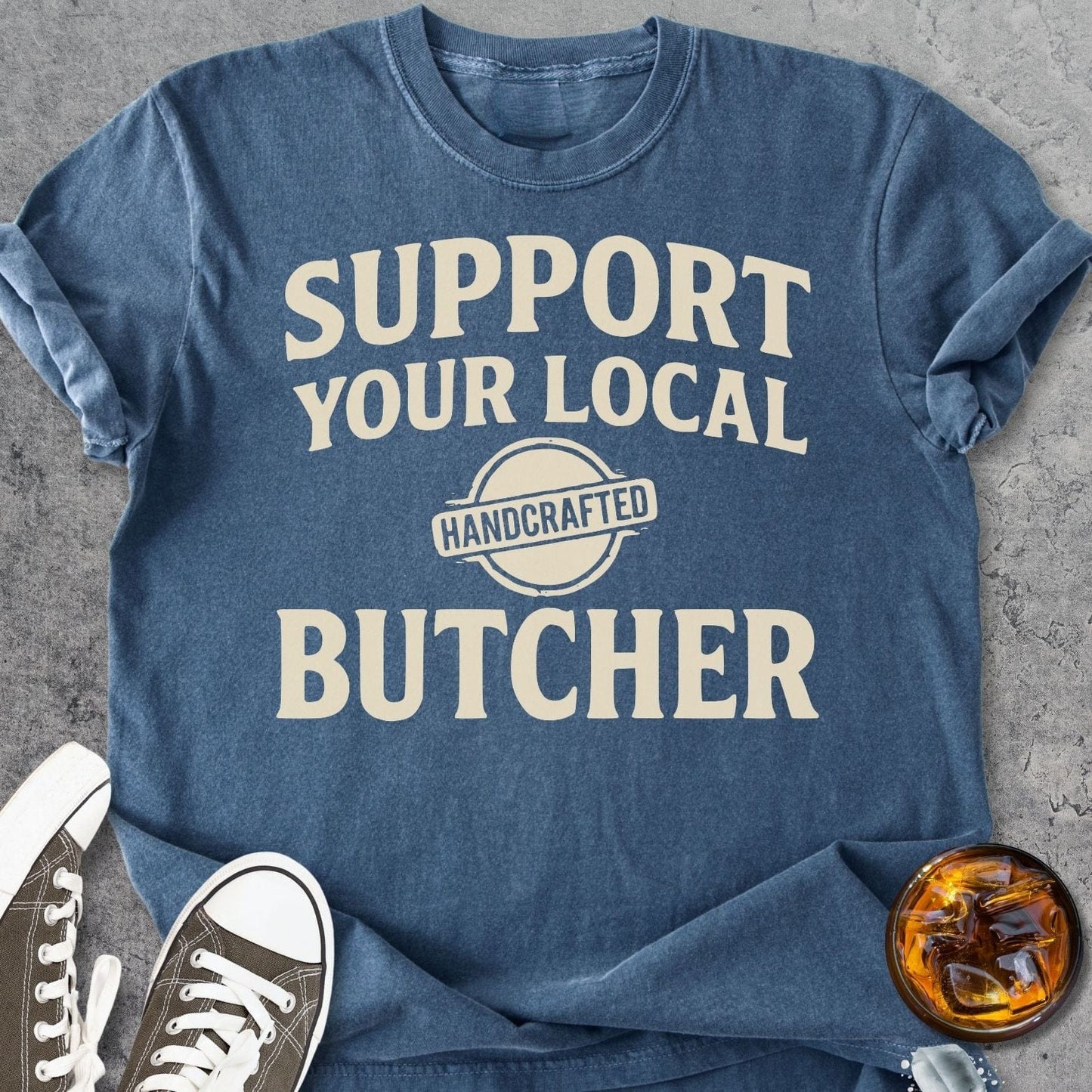 Support Your Local Butcher - Vintage Heavyweight Tee
