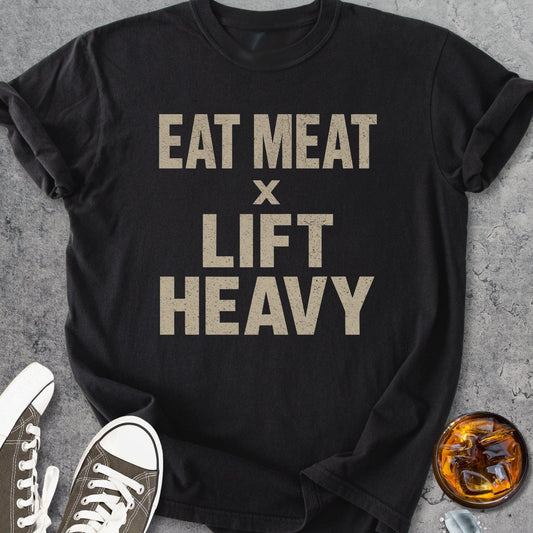 Eat Meat Lift Heavy - Vintage Heavyweight Tee
