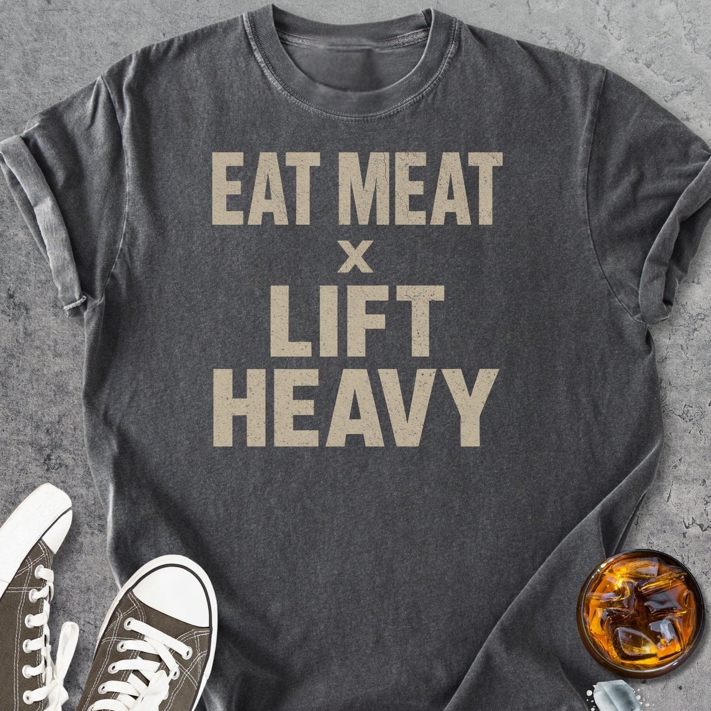 Eat Meat Lift Heavy - Vintage Heavyweight Tee